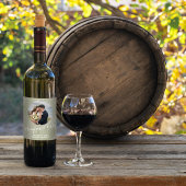 エレガントウェディングシンプルフォトトロピカルパーム葉 ワインラベル