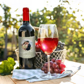 エレガントウェディングシンプルフォトトロピカルパーム葉 ワインラベル