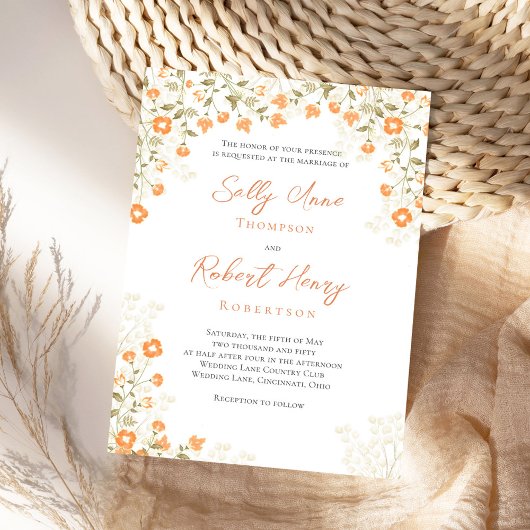 エレガントウェディングシンプルフローラ 招待状