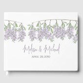 エレガントウェディングシンプルミニマル薄紫フローラ ゲストブック (正面)