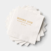 エレガントウェディングタイポグラフィサンキューバナー 箔ナプキン (インサイチュ (積み重ね))
