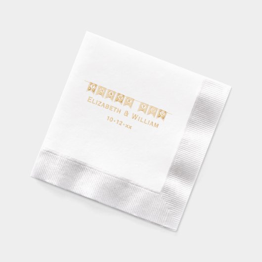 エレガントウェディングタイポグラフィサンキューバナー 箔ナプキン (左)