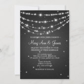 エレガントウェディングチェきらめくーンブラック 招待状 (裏面)