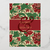 エレガントウェディングチンツゴールドフォイルヴィンテージ 箔シーズンカード (裏面)