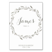 エレガントウェディングテーブル座席表フローラグレー テーブルナンバー (裏面)