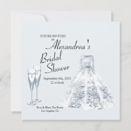 エレガントウェディングドレスシャンペーンフルートブライダル 招待状