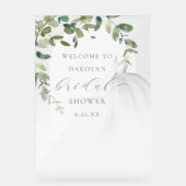 エレガントウェディングドレスブライダルシャワーへようこそ アクリルサイン (正面)