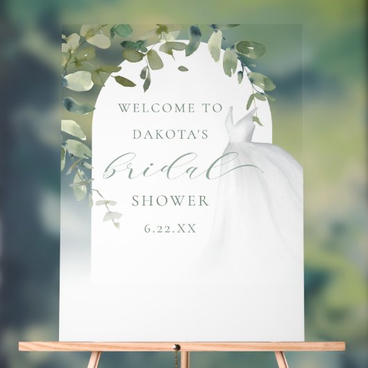 エレガントウェディングドレスブライダルシャワーへようこそ アクリルサイン (ニュートラル)