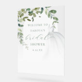 エレガントウェディングドレスブライダルシャワーへようこそ アクリルサイン (傾斜)