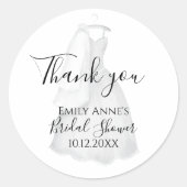 エレガントウェディングドレスブライダルシャワーカスタム ラウンドシール (正面)