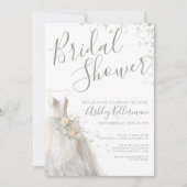 エレガントウェディングドレスブライダルシャワー 招待状 (正面)