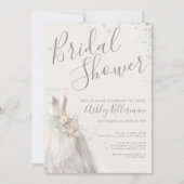 エレガントウェディングドレスブライダルシャワー 招待状 (正面)