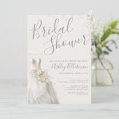 エレガントウェディングドレスブライダルシャワー 招待状 (スタンド正面)