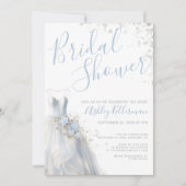 エレガントウェディングドレスブライダルシャワー 招待状 (正面)