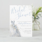 エレガントウェディングドレスブライダルシャワー 招待状 (スタンド正面)