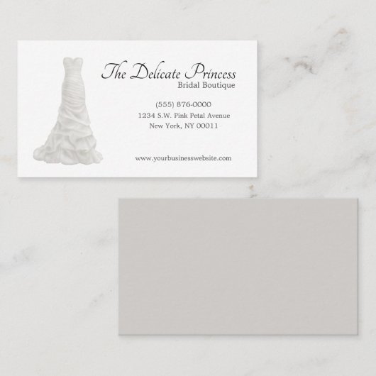 エレガントウェディングドレスブライダルブティックショップ 名刺 (正面/裏面)