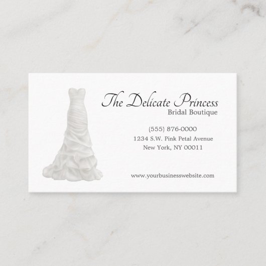 エレガントウェディングドレスブライダルブティックショップ 名刺 (正面)