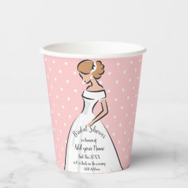 エレガントウェディングドレス招待状 紙コップ