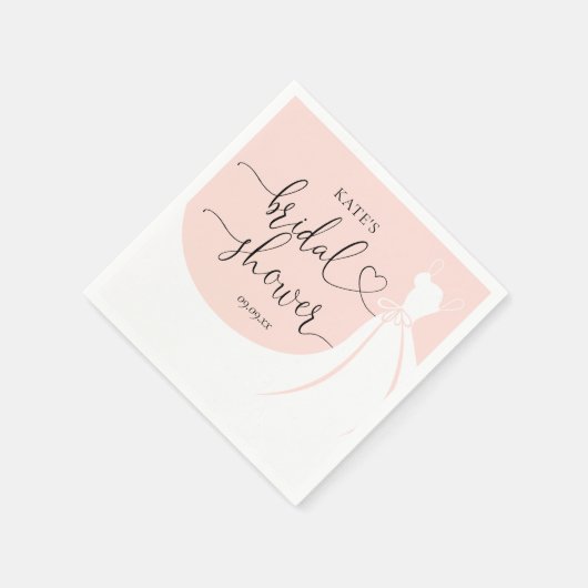 エレガントウェディングドレス赤面ピンクブライダルシャワー スタンダードカクテルナプキン (角)