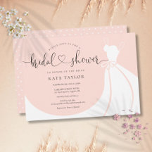 エレガントウェディングドレス赤面ピンクブライダルシャワー