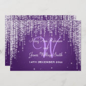 エレガントウェディングナイトダーズパープル 招待状 (正面/裏面)