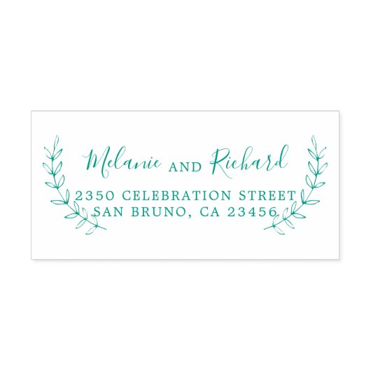 エレガントウェディングネームボタニカル差出人住所 セルフインキングスタンプ (デザイン)
