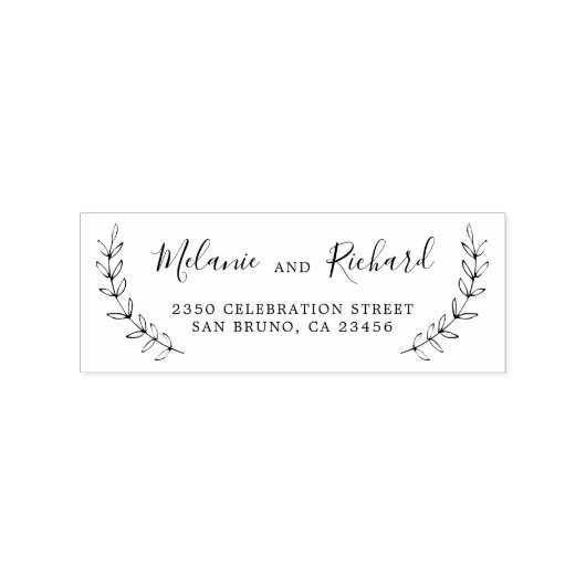 エレガントウェディングネームボタニカル差出人住所 ラバースタンプ (インプリント)