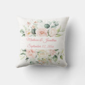 エレガントウェディングパーソナライズされたフローラ記念 クッション (裏面)