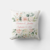 エレガントウェディングパーソナライズされたフローラ記念 クッション (正面)