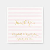 エレガントウェディングパーティーピンクフェイク金ゴールド紙ナプキンス スタンダードカクテルナプキン (正面)