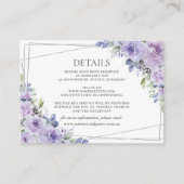 エレガントウェディングパープル薄紫フローラシルバー詳細 エンクロージャーカード (正面)