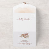 エレガントウェディングピンクトーン秋 素朴 オールインワン招待状 (外側)