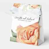 エレガントウェディングピーチカスタムフローラ フェイバーボックス (正面サイド)