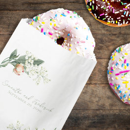 エレガントウェディングピーチフローラグリーン フェイバーバッグ