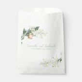 エレガントウェディングピーチフローラグリーン フェイバーバッグ (正面)