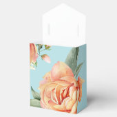 エレガントウェディングピーチフローラブルー フェイバーボックス (オープン)