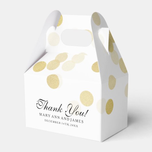 エレガントウェディングフェイクゴールドフォイルグリッターライト フェイバーボックス (正面サイド)