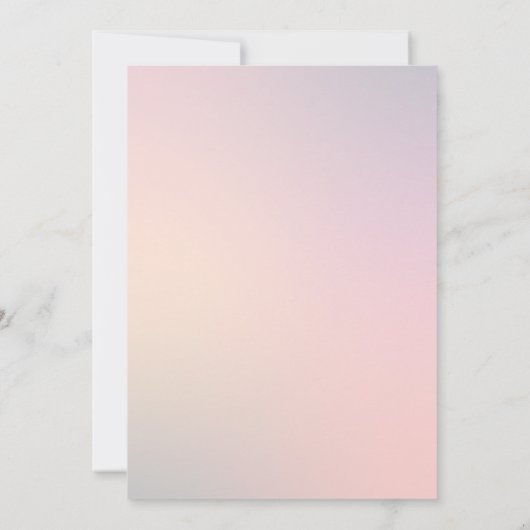 エレガントウェディングフローラティール（緑がかった色）ピンクウォーター色 招待状 (裏面)