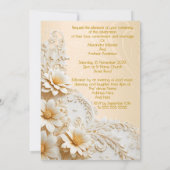 エレガントウェディングフローラピーチクリームホワイトフラワーズ 招待状 (裏面)