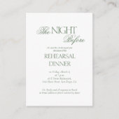 エレガントウェディングフローラモノグラムリハーサルディナー エンクロージャーカード (正面)