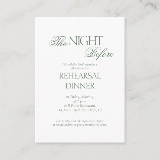 エレガントウェディングフローラモノグラムリハーサルディナー エンクロージャーカード (正面)