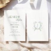 エレガントウェディングフローラモノグラムリハーサルディナー エンクロージャーカード