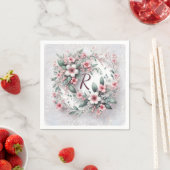 エレガントウェディングフローラリース スタンダードカクテルナプキン (インサイチュ)