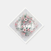 エレガントウェディングフローラリース スタンダードカクテルナプキン (角)