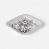 エレガントウェディングフローラリース ペーパープレート (傾斜あり)