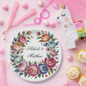 エレガントウェディングフローラリース ペーパープレート (パーティー)