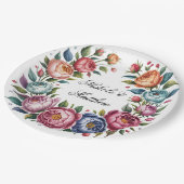 エレガントウェディングフローラリース ペーパープレート (アングル)