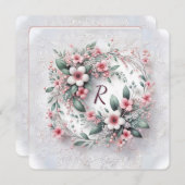 エレガントウェディングフローラリース 招待状 (正面/裏面)