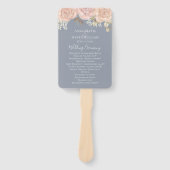 エレガントウェディングフローラ水彩バラプログラム ハンドファン (正面)