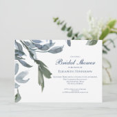 エレガントウェディングブライダルシャワーブルーフローラ 招待状 (スタンド正面)